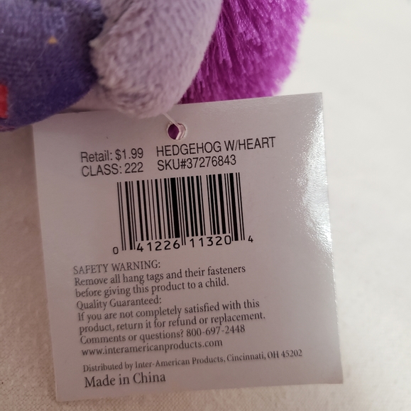 Cute little pair of stuffed animals. Hedgehog and pink bunny. - Picture 8 of 8